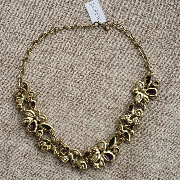 J.Crew Crystal Wreath Cluster Necklace NWT - Picture 7 of 7